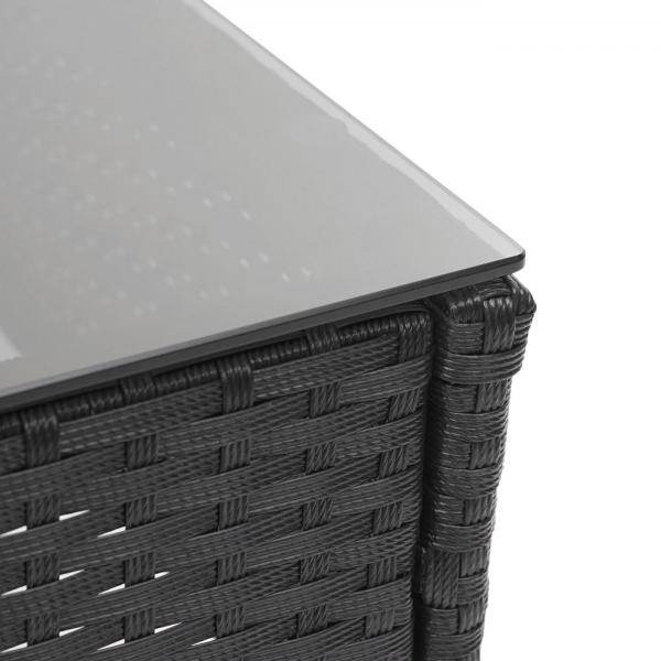 Poly-Rattan Garnitur HWC-F55, Balkon-/Garten-/Lounge-Set Sofa Sitzgruppe ~ schwarz, Kissen creme - Palo24