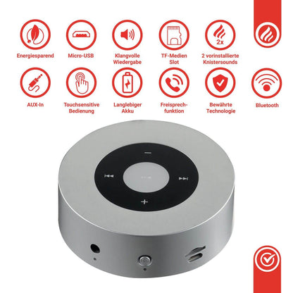 KAMINIO Knister Lautsprecher MORITZ - Soundbox Bluetooth Silber - Palo24