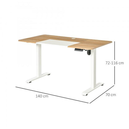 Elektrischer Schreibtisch Natur Weiss 140cm x 70 cm x 116 cm