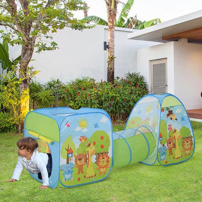 Pop up Kinderspielzelt 3-teiliges Babyzelt Kinderzelt Tunnel Faltbar Polyester 230 x 74 x 93 cm