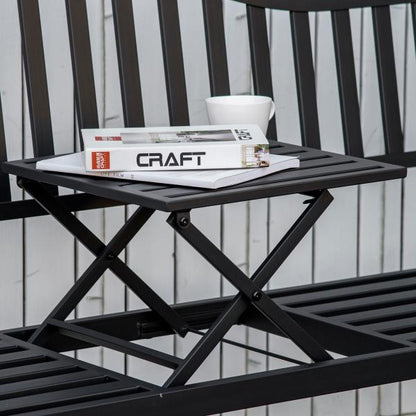 Gartenbank mit ausziehbarem Tisch Metall Schwarz - Palo24