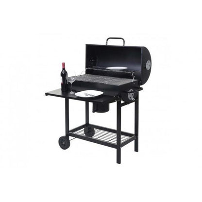 Grillwagen Holzkohlegrill Standgrill Gartengrill mit Deckel Ablage, Stahl 103x93x70cm schwarz