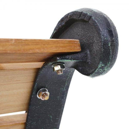 Gartenbank HWC-F98, Sitzbank Parkbank Holzbank, 2-Sitzer Gusseisen Holz 125cm 20kg ~ hellbraun - Palo24