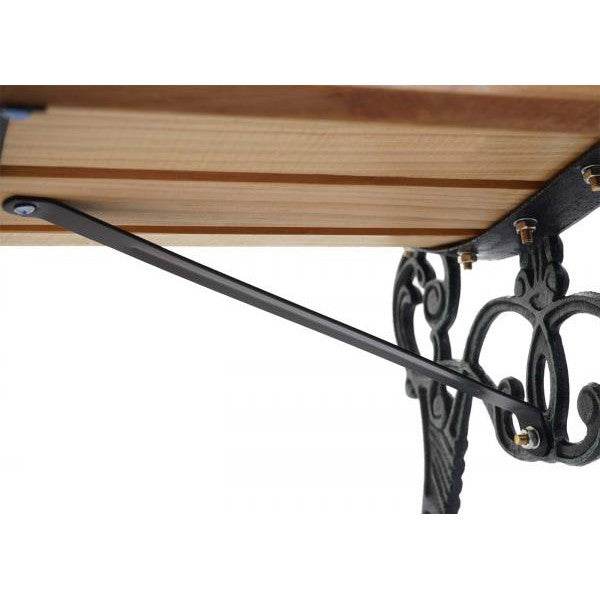 Gartenbank HWC-F98, Sitzbank Parkbank Holzbank, 2-Sitzer Gusseisen Holz 125cm 20kg ~ hellbraun - Palo24