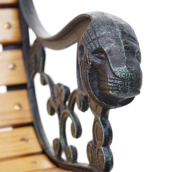 Gartenbank HWC-F98, Sitzbank Parkbank Holzbank, 2-Sitzer Gusseisen Holz 125cm 20kg ~ hellbraun - Palo24