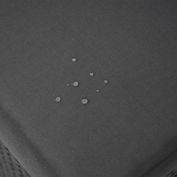 Poly-Rattan 2er HWC-G16, Lounge-Gartenbank Sitzbank Gastronomie 120cm ~ grau, Kissen dunkelgrau - Palo24