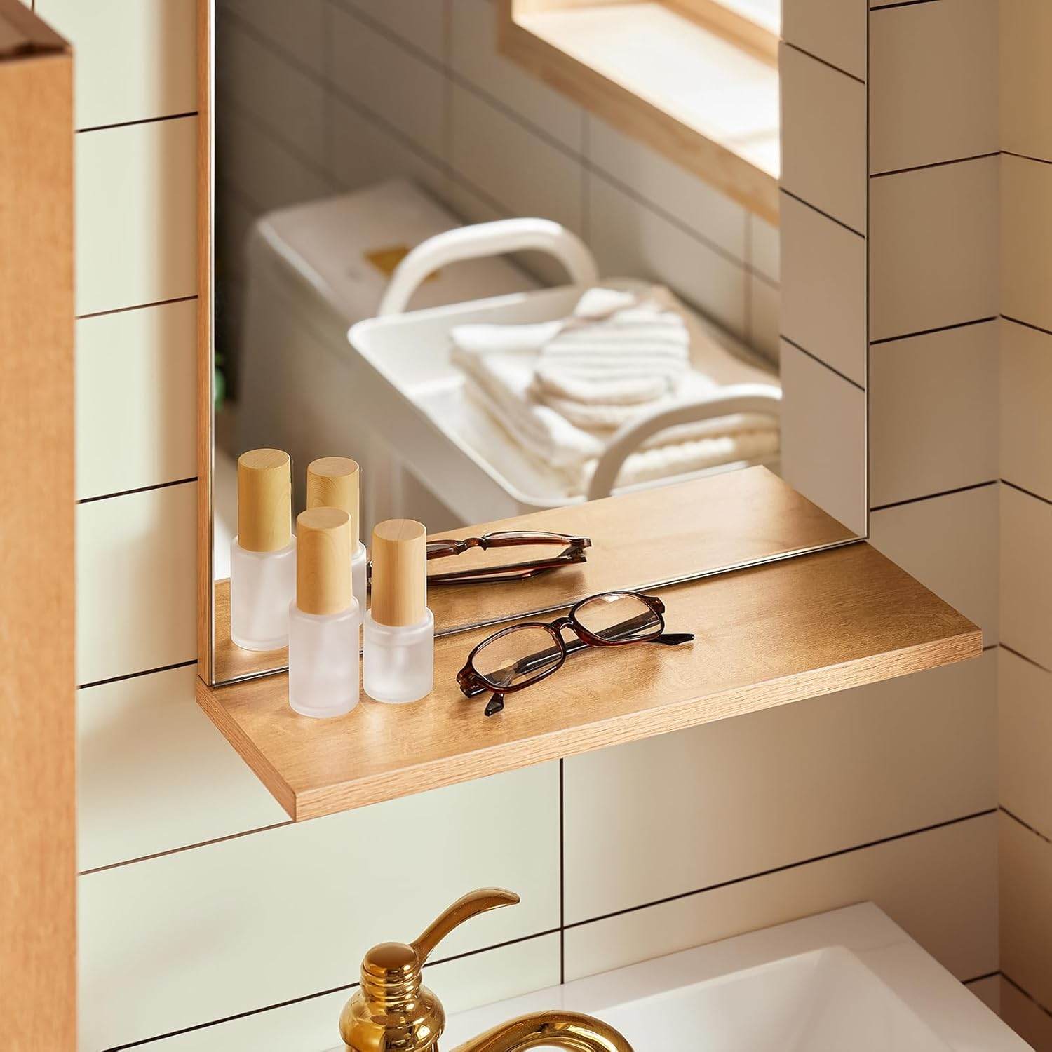 Waschbeckenunterschrank | Wandspiegel | Badmöbel Set Natur - Palo24