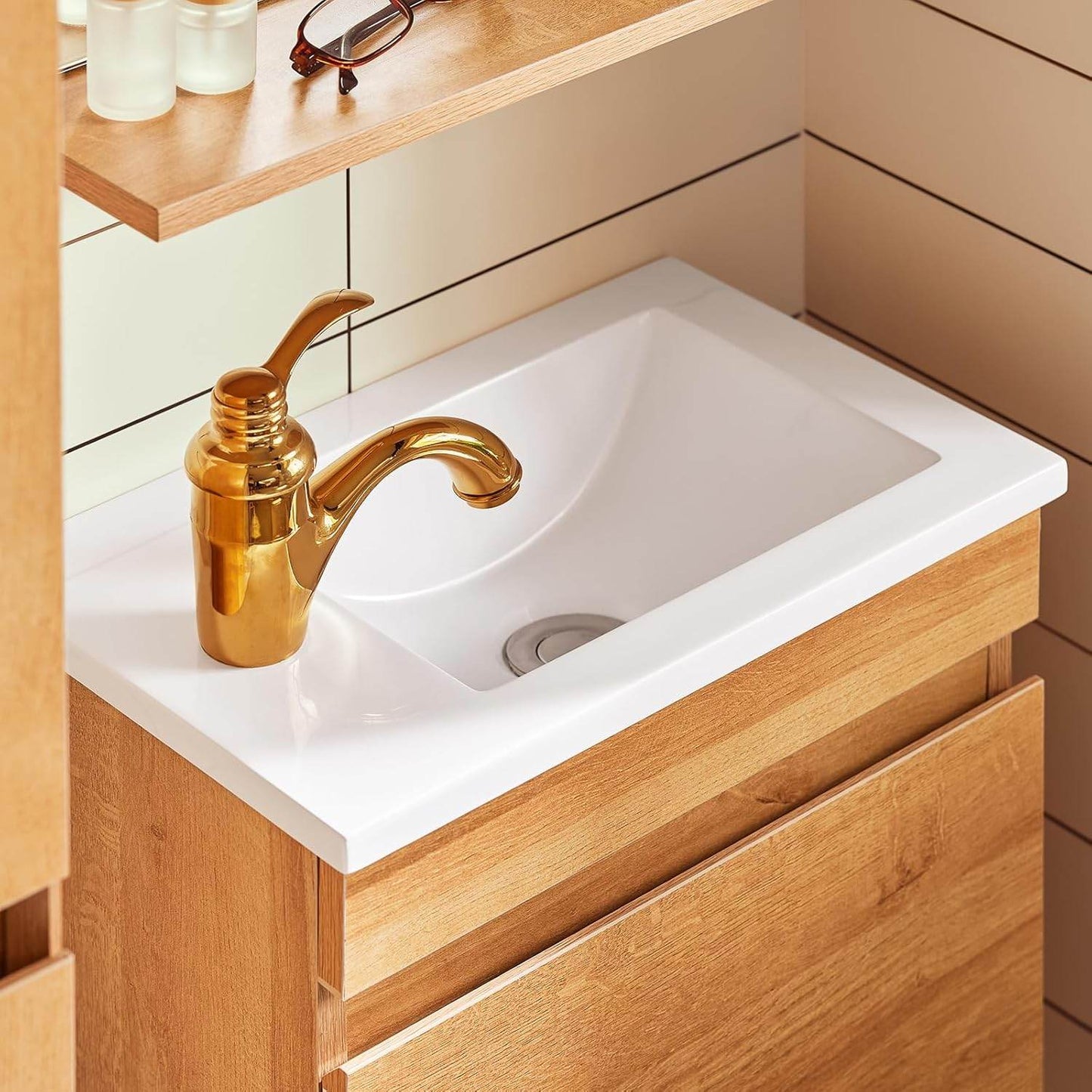 Waschbeckenunterschrank | Unterschrank mit Waschbecken | Badmöbel Natur - Palo24