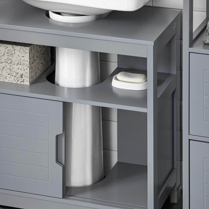 Waschbeckenunterschrank | Waschtisch | Badmöbel | Stahlgrau | FRG128-II-SG - Palo24