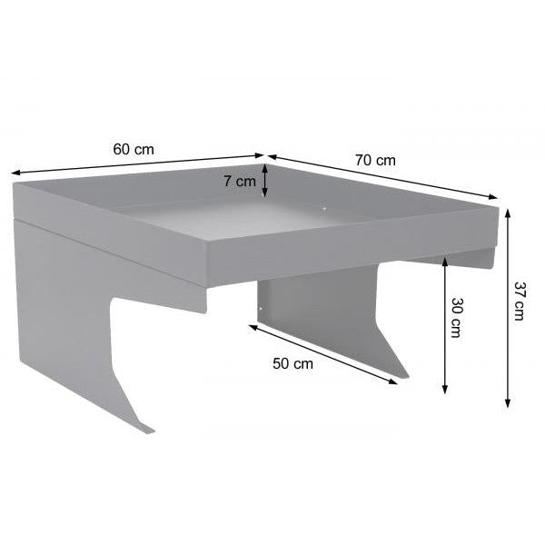 Mähroboter-Garage mit Pflanzkasten Dach Unterstand für Rasenmäher, Metall 37x60x70cm ~ Edelstahl, anthrazit