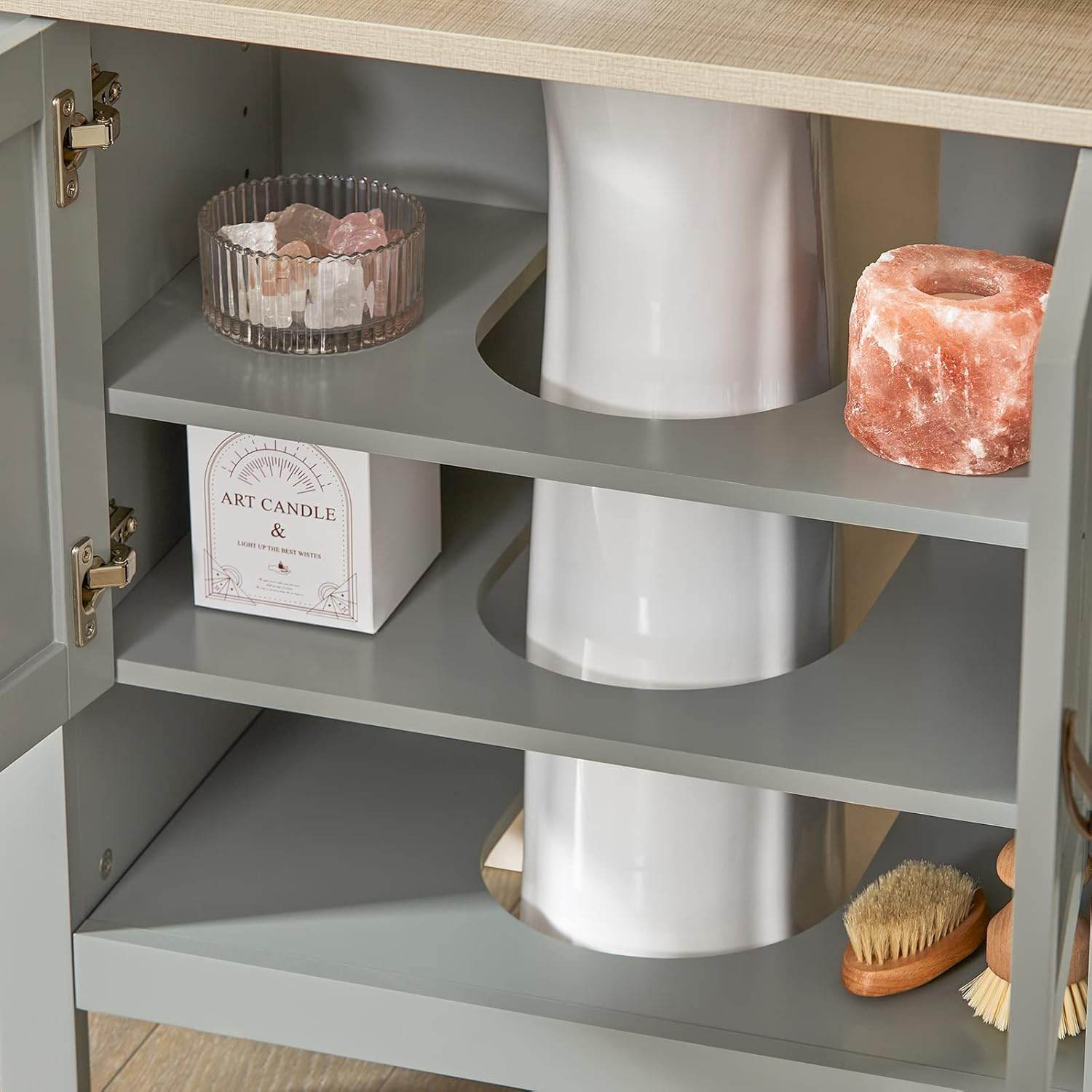 Waschbeckenunterschrank | Badschrank | Waschtisch Hellgrau | BZR69-II-HG - Palo24