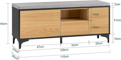 Schuhbank mit 1 Schubladen | Sitzbank | Schuhkommode | Dielenbank | Natur - Palo24