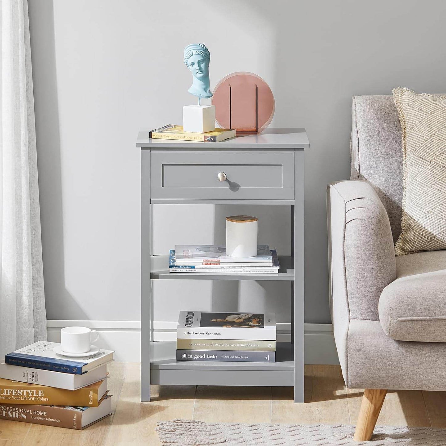 Nachttisch | Couchtisch | Beistelltisch Hellgrau | FBT46-HG - Palo24