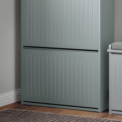 Schuhkipper Mit 3 Klappen | Schuhschrank | Schuhregal | Hellgrau - Palo24