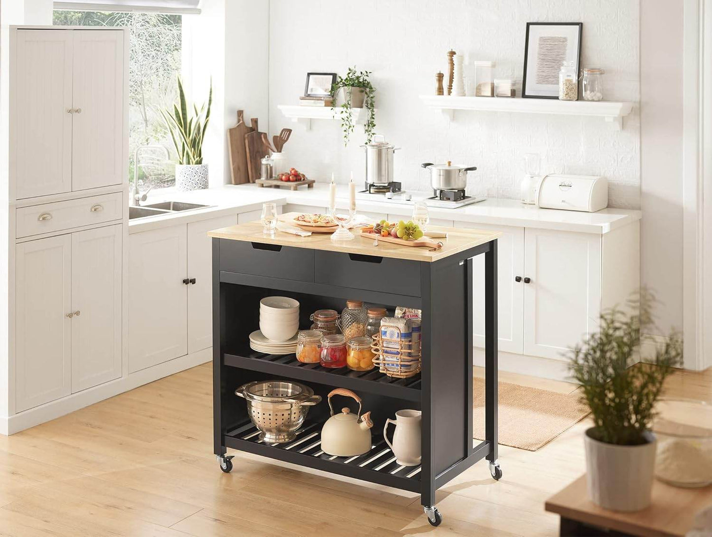Kücheninsel | Küchenschrank | Küchenwagen | Schwarz-Natur - Palo24