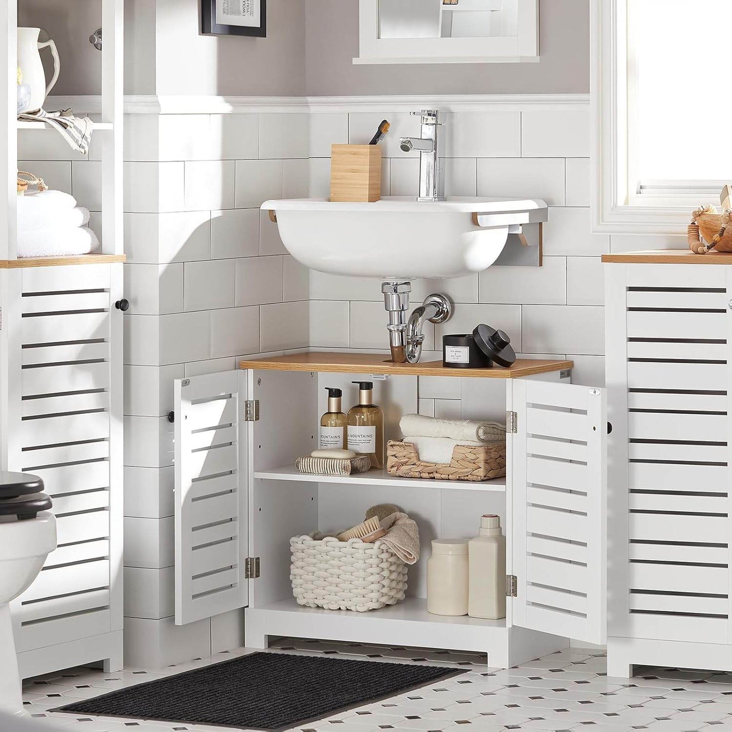 Waschbeckenunterschrank | Badezimmerunterschrank Weiss BZR40-W - Palo24