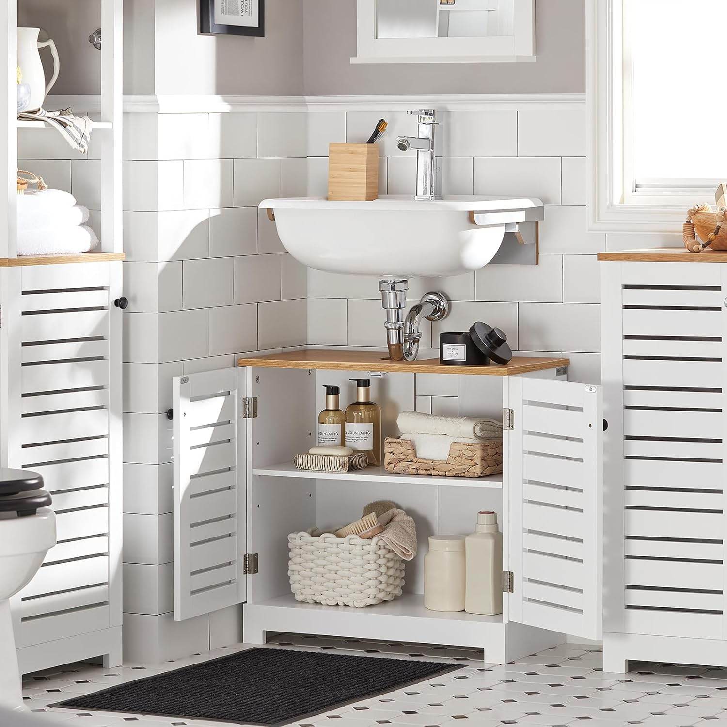 Waschbeckenunterschrank | Badezimmerunterschrank Weiss BZR40-W - Palo24