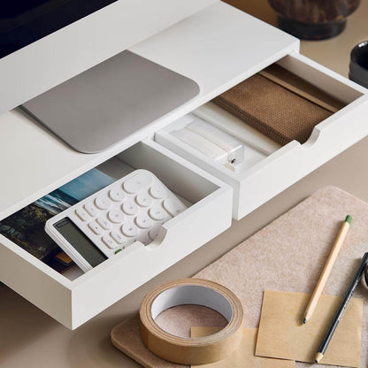 Monitorerhöhung | Monitorständer mit Schubladen | Weiss BBF02-W - Palo24