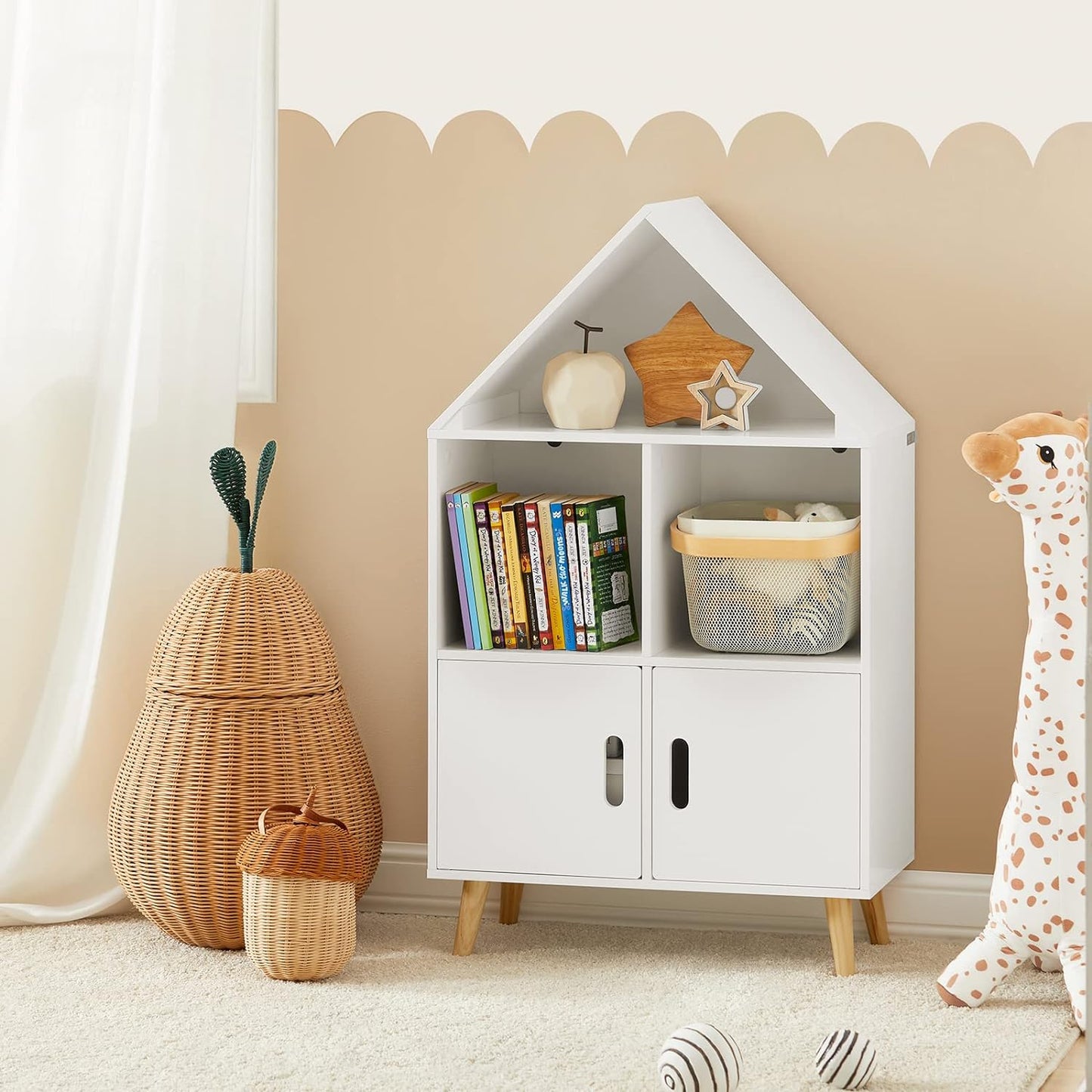 Kinderbücherregal | Spielzeugregal | Aufbewahrungsregal für Kinder | KMB58-W - Palo24