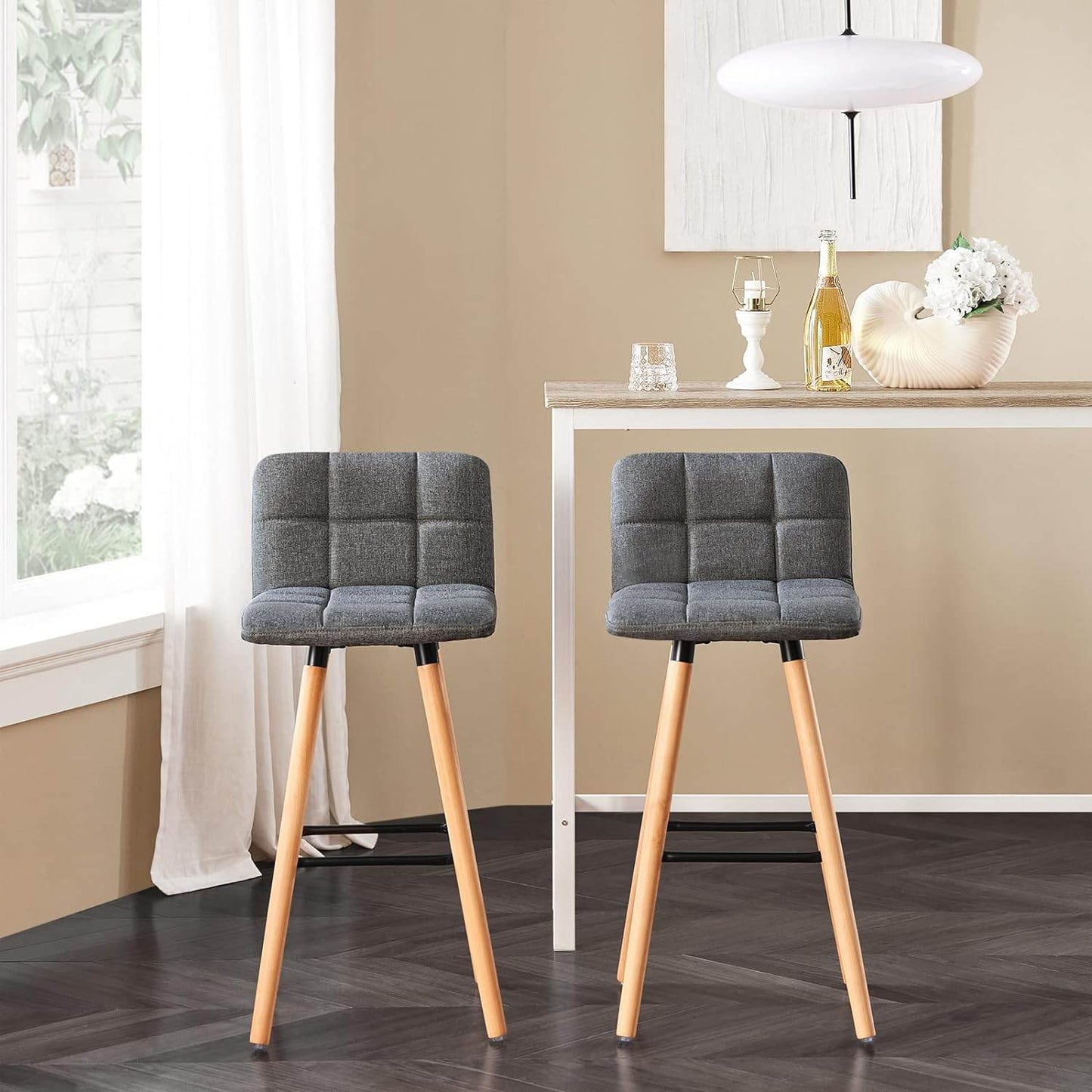 Barhocker 2er set | Tresenhocker | Sitzhöhe 68cm | Dunkelgrau | FST50-DGx2 - Palo24