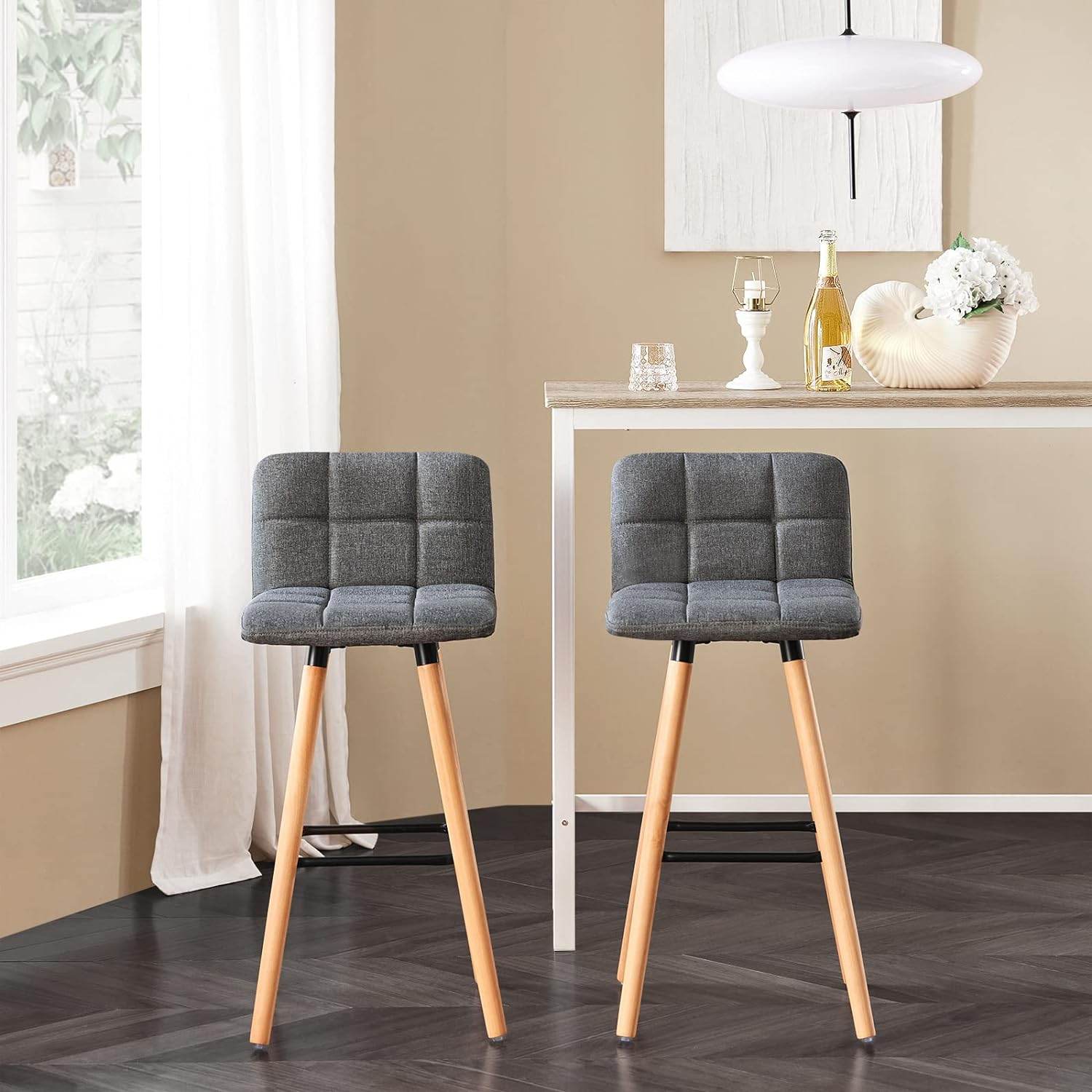 Barhocker 2er set | Tresenhocker | Sitzhöhe 68cm | Dunkelgrau | FST50-DGx2 - Palo24