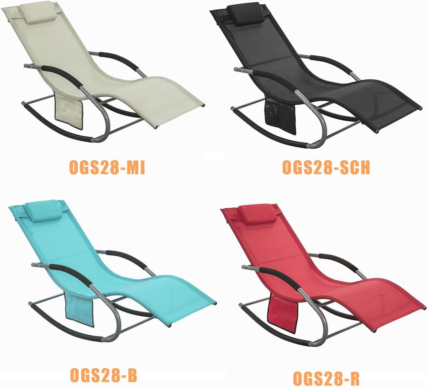 Gartenliege | Sonnenliege mit Tasche | Liegestuhl Rot | OGS28-R - Palo24