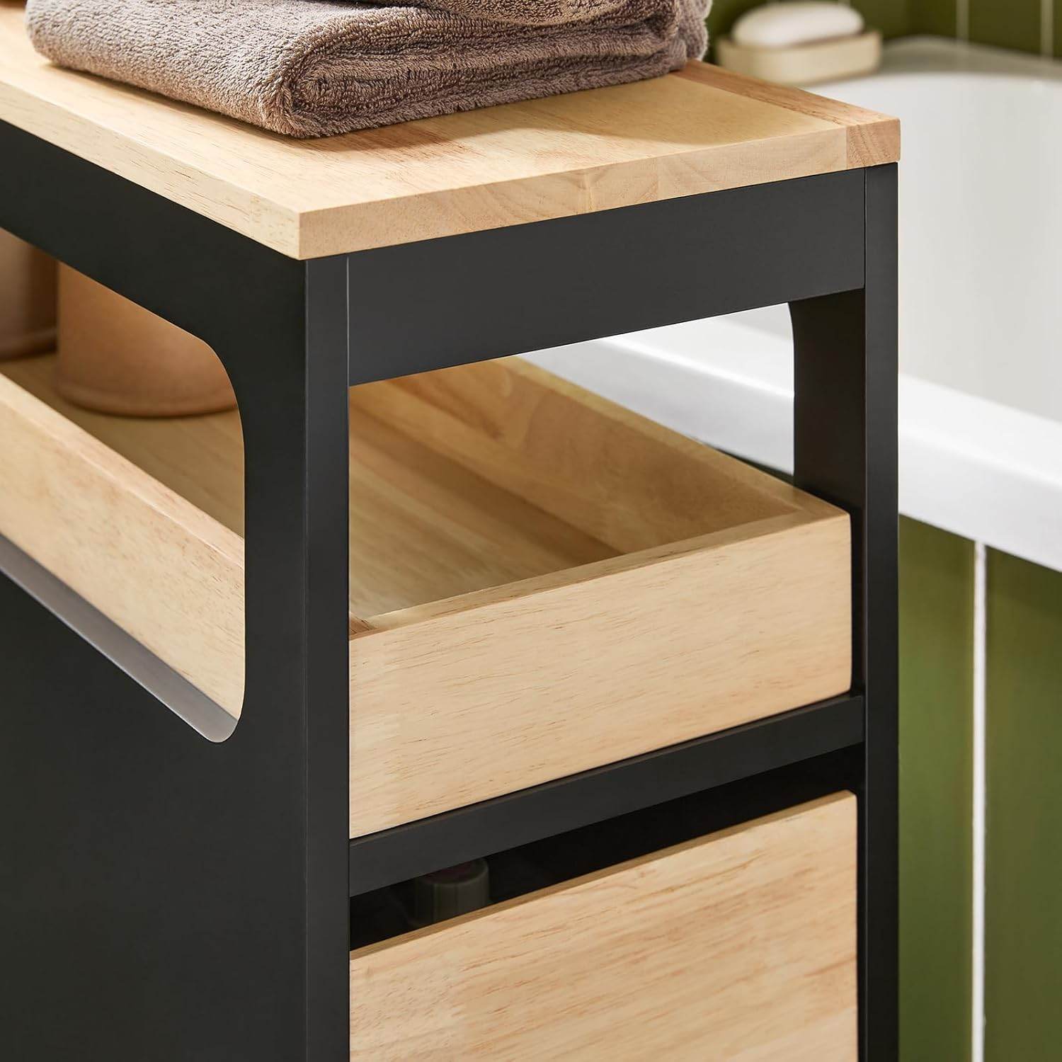 Nischenregal mit 3 Schubladen | Küchenregal schmales | Nischenwagen | BZR54-SCH - Palo24