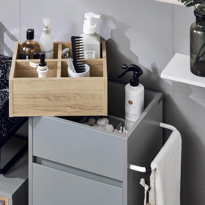 Wäscheschrank mit ausklappbarem Wäschesack | Wäschesammler | Wäschekorb | Dunkelgrau - Palo24