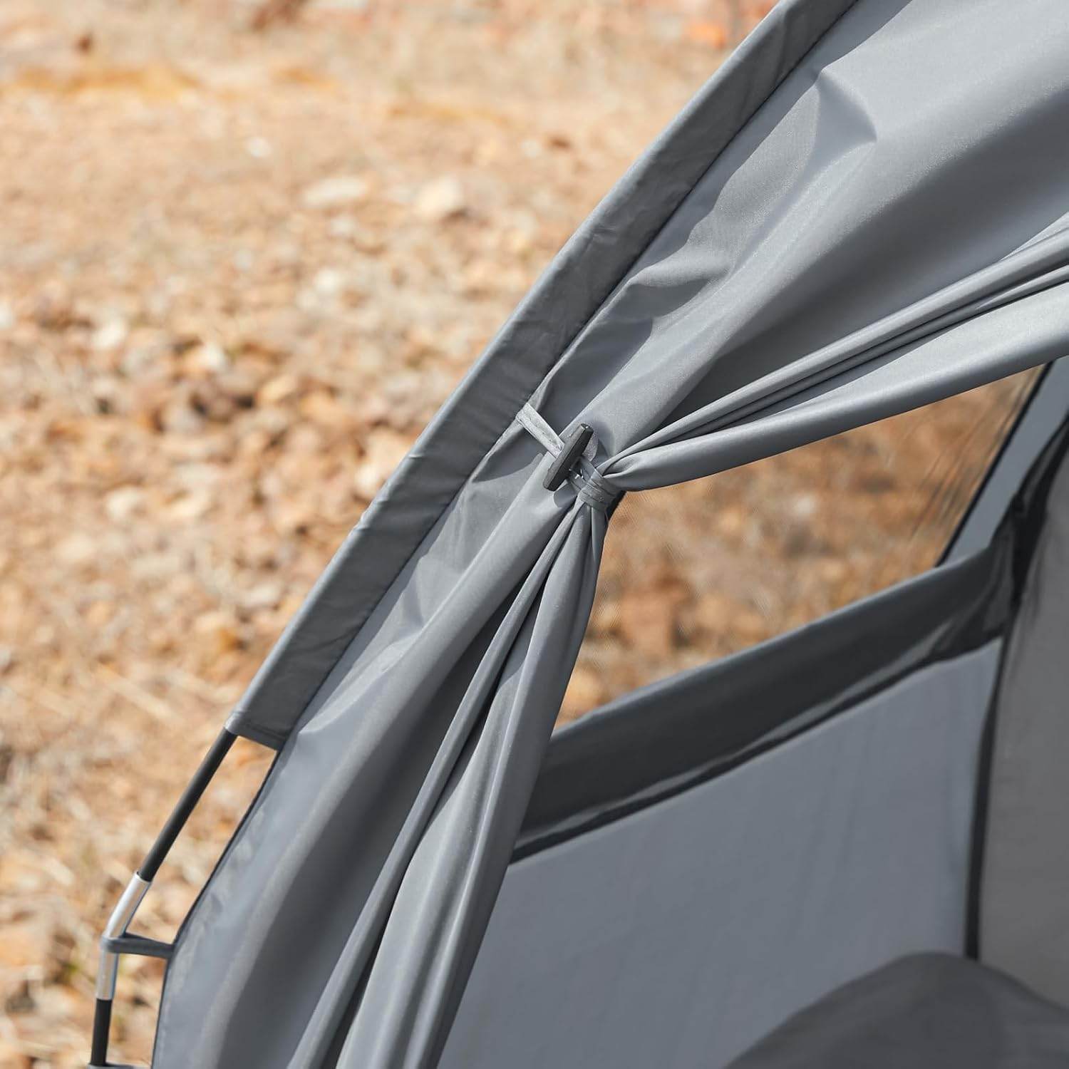 4in1-Zelt Für 1 Person Wurfzelt Feldbett Mit Campingliege Hellgrau - Palo24