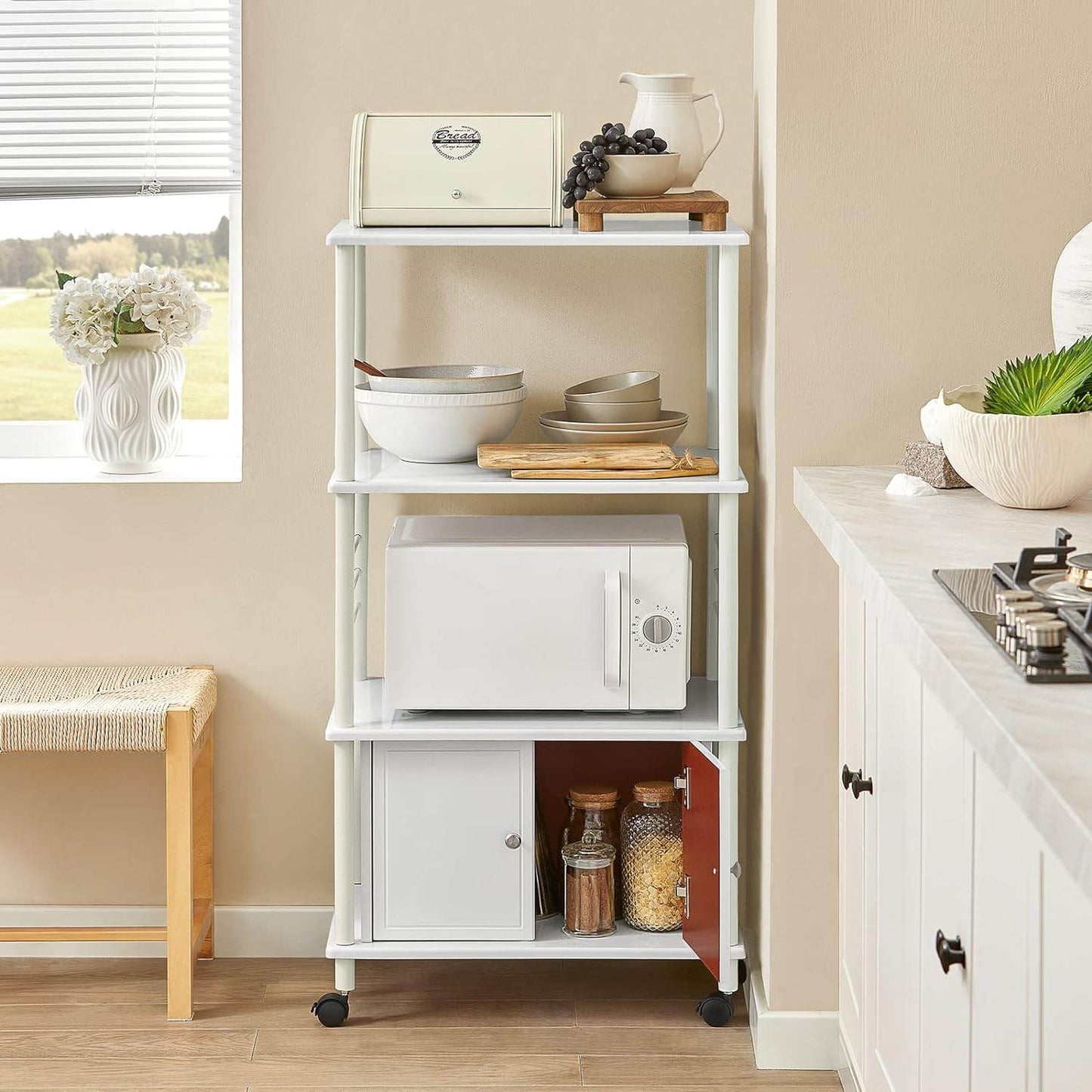 Mikrowellenschrank | Küchenschrank | Mehrzweckschrank Weiss FRG12-W - Palo24