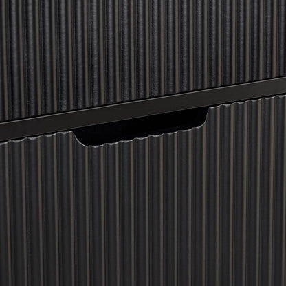 Schuhkipper mit 2 Klappen | Schuhschrank schmal | Schuhkommode Schwarz - Palo24