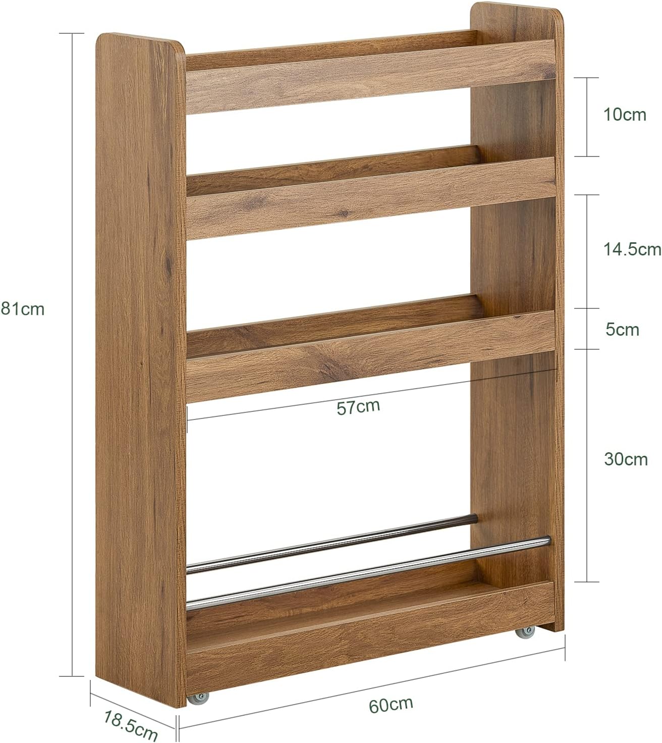 Nischenregal | Badrollwagen | Badezimmerregal | Küchenregal Vintage | NSR01-PF - Palo24