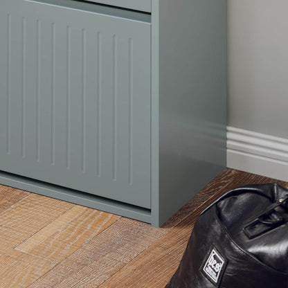 Schuhkipper Mit 3 Klappen | Schuhschrank | Schuhregal | Hellgrau - Palo24