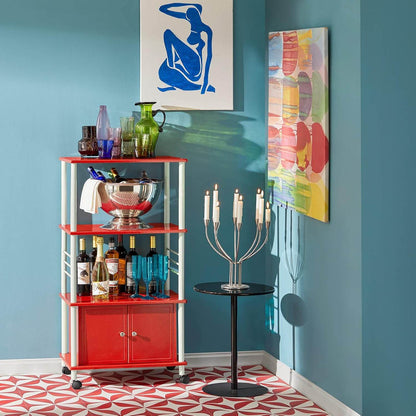 Mikrowellenschrank | Küchenschrank | Mehrzweckschrank Rot | FRG12-R - Palo24