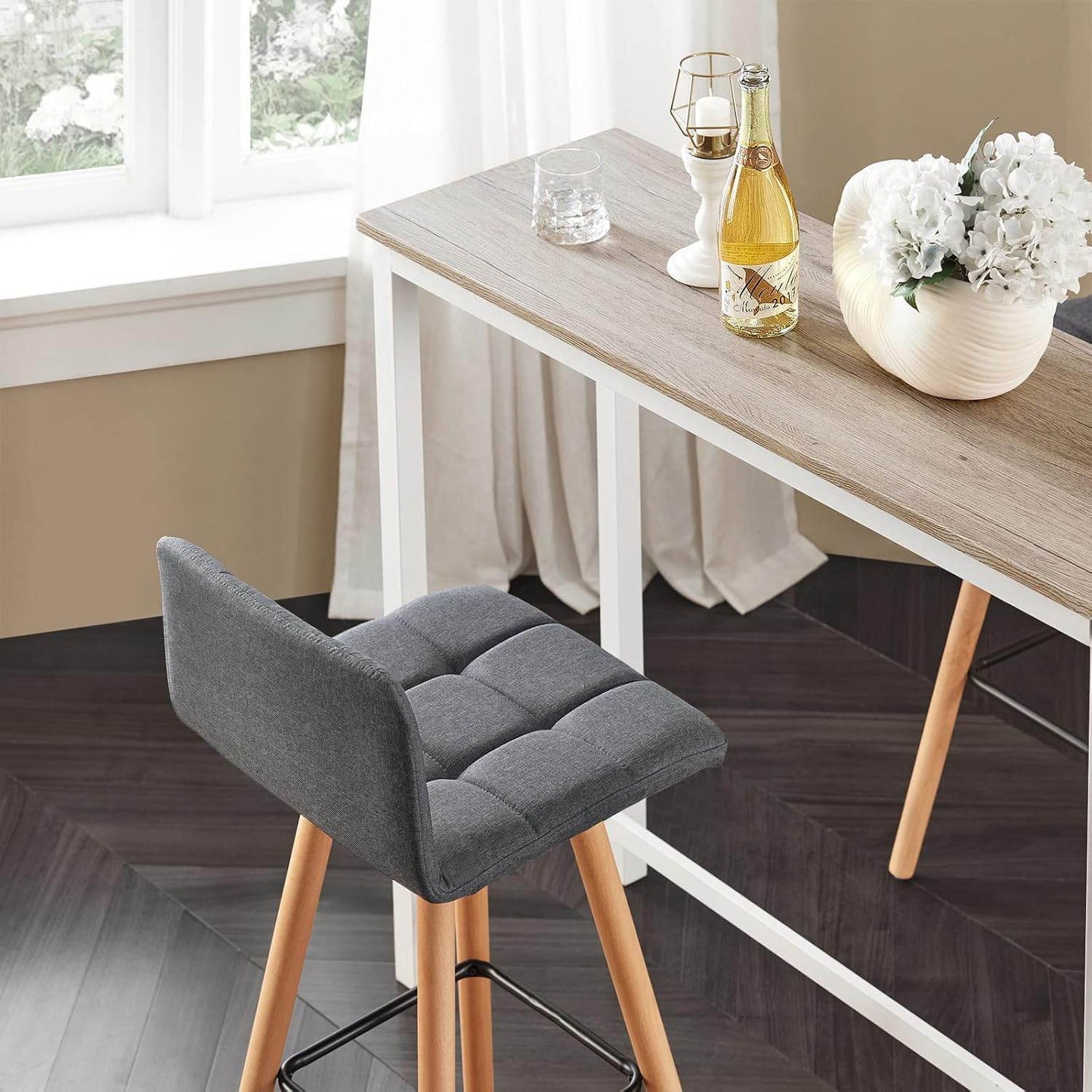 Barhocker 2er set | Tresenhocker | Sitzhöhe 68cm | Dunkelgrau | FST50-DGx2 - Palo24