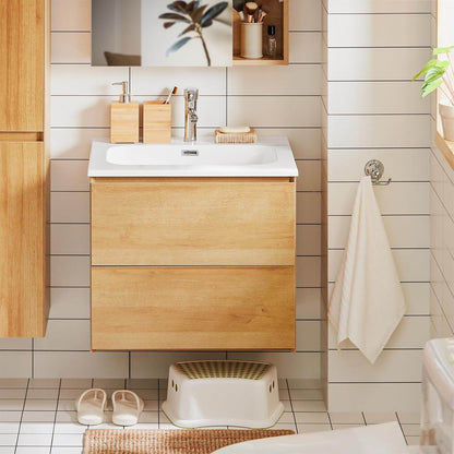 Waschbeckenunterschrank | Waschtisch Natur | Waschbecken mit Unterschrank - Palo24