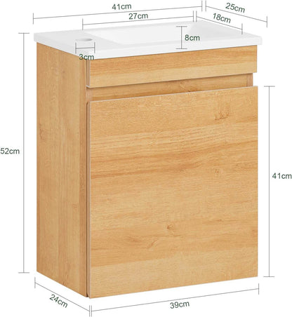 Waschbeckenunterschrank | Unterschrank mit Waschbecken | Badmöbel Natur - Palo24