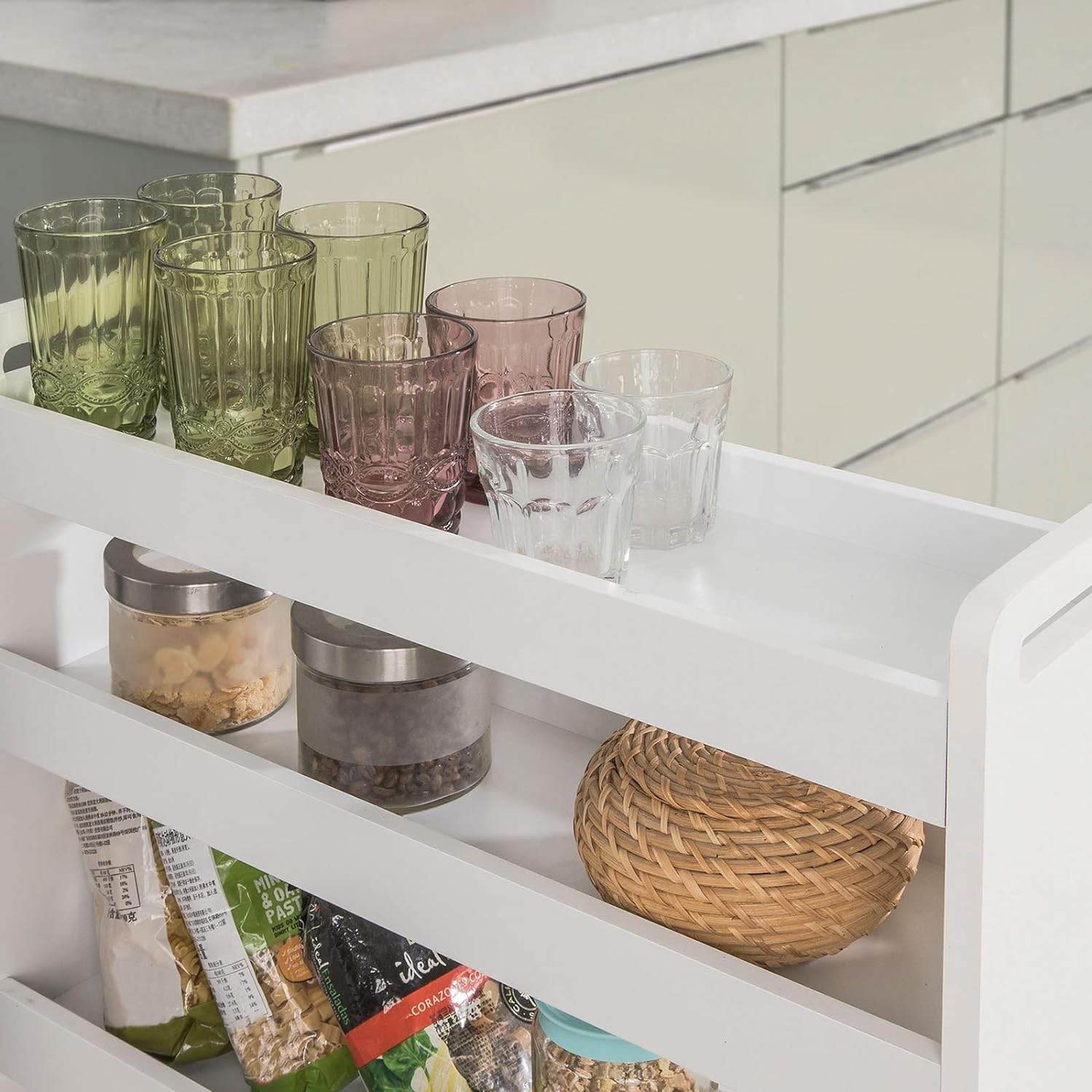 Nischenwagen 18cm breit | Badrollwagen | Küchenregal Weiss NSR01-W - Palo24