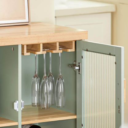 Sideboard mit 2 Glastüren | Küchenschrank | Kommode | Flurschrank | Grün - Palo24