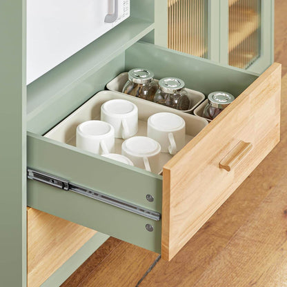 Sideboard mit 2 Glastüren | Küchenschrank | Kommode | Flurschrank | Grün - Palo24