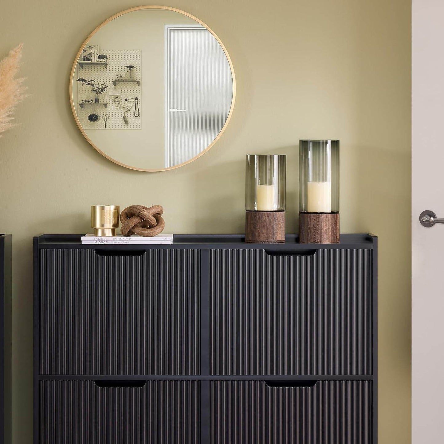 Schuhkipper mit 4 Klappen | Schuhschrank schmal | Schuhkommode Schwarz - Palo24