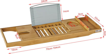 Badewannenablage ausziehbar | Badewannenbrett Bambus | FRG207-N