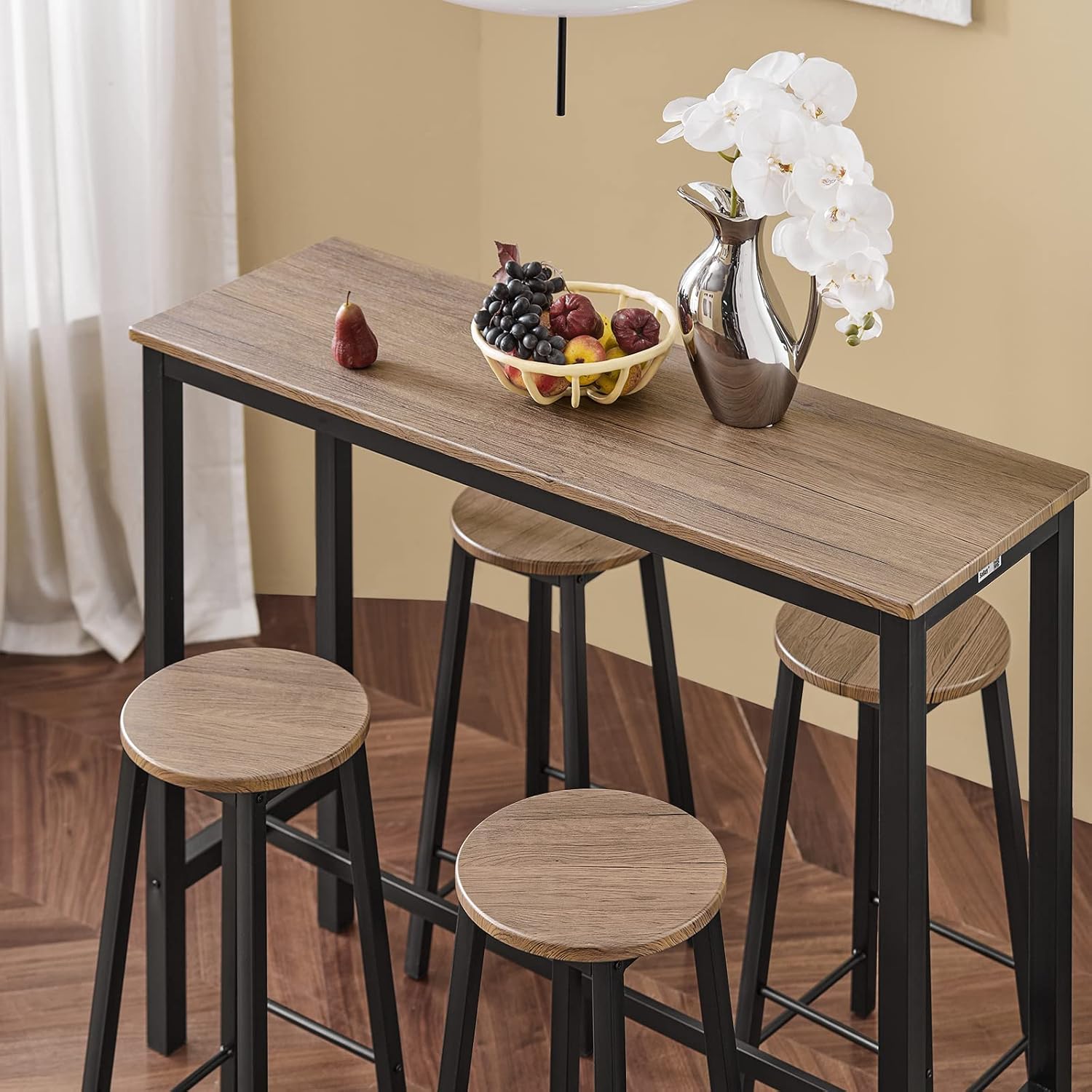 Bartisch mit 4 Stühlen | Bartisch set | Stehtisch | 5-teilig | OGT22-SCH - Palo24