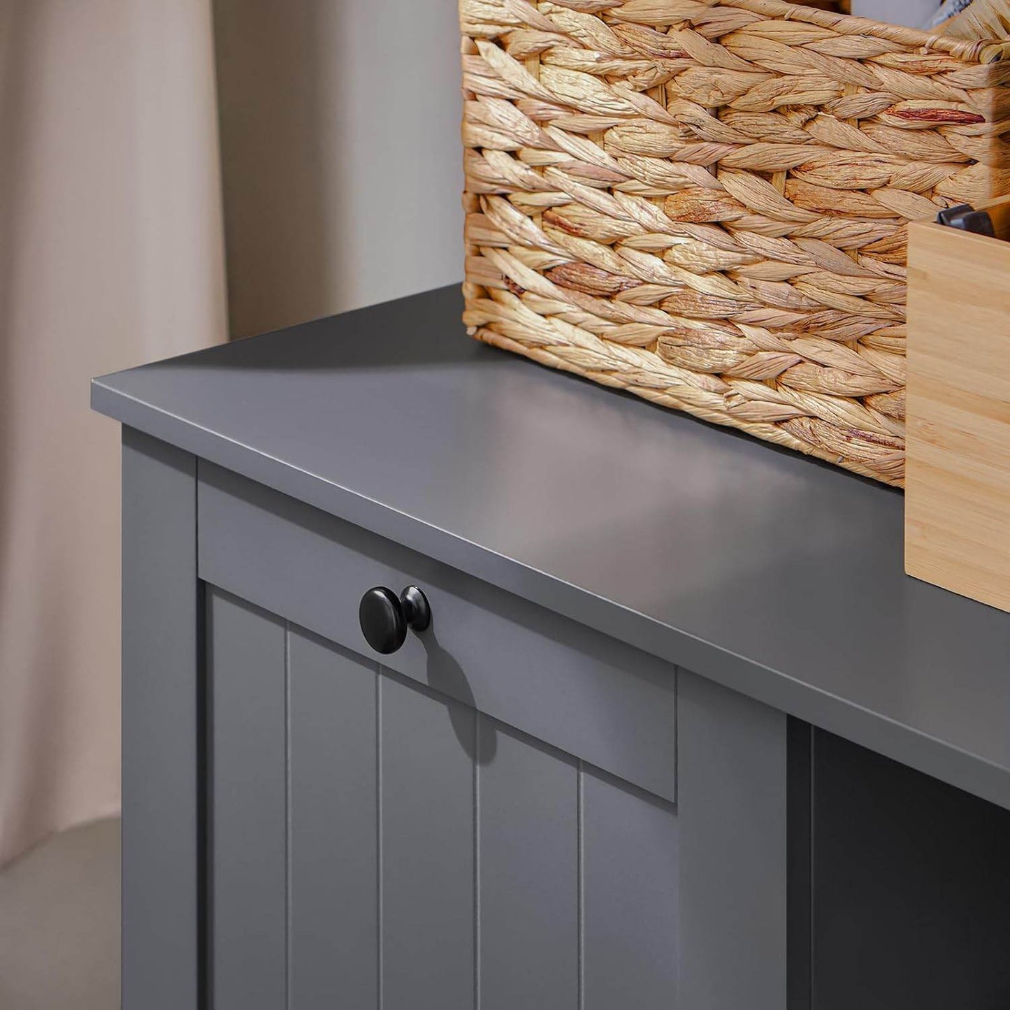 Wäscheschrank Mit Wäschesack | Wäschesammler | Wäschekorb | Dunkelgrau - Palo24