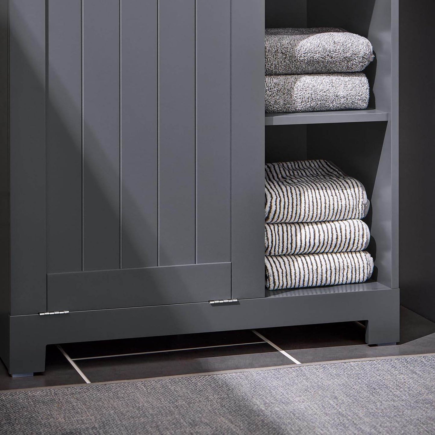 Wäscheschrank Mit Wäschesack | Wäschesammler | Wäschekorb | Dunkelgrau - Palo24