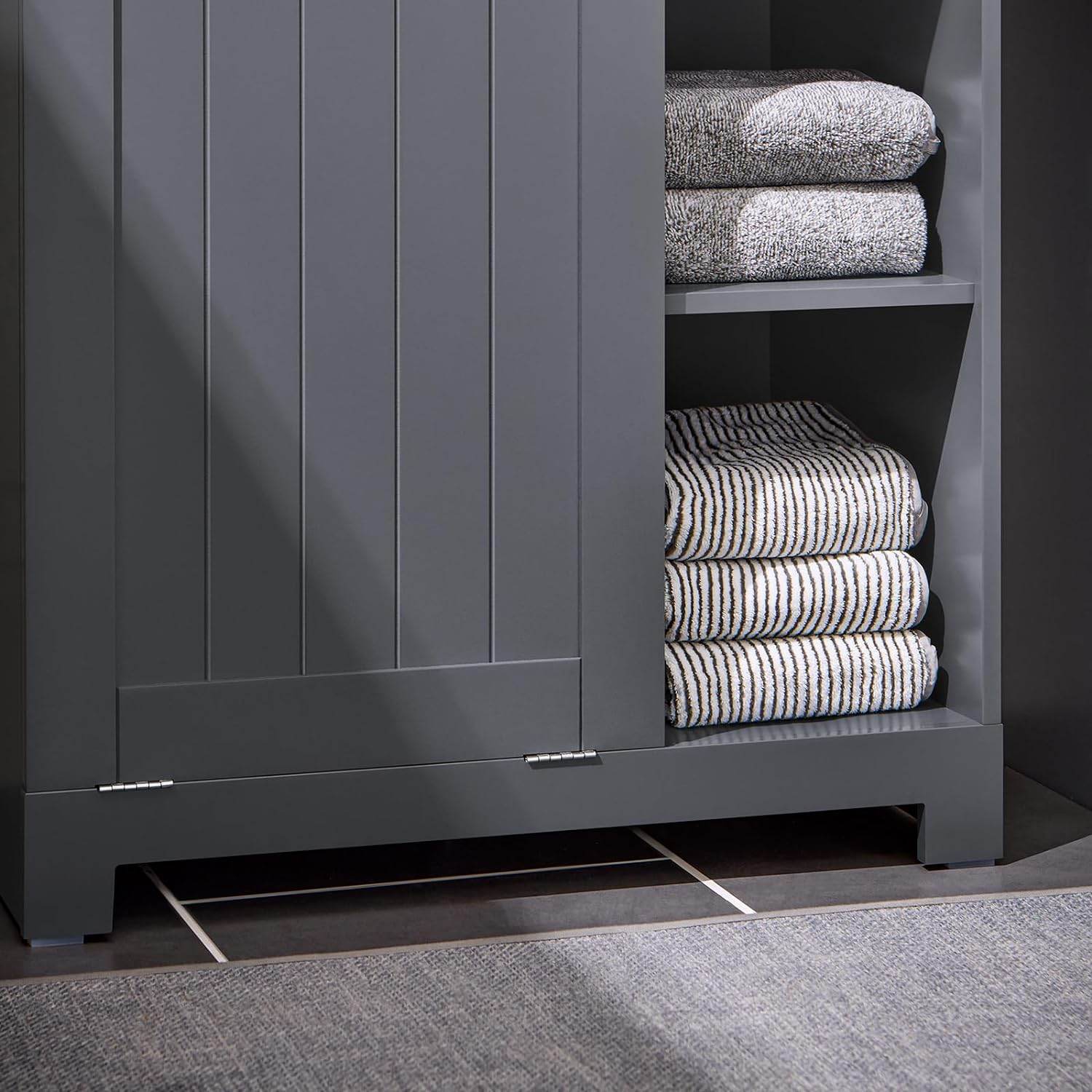 Wäscheschrank Mit Wäschesack | Wäschesammler | Wäschekorb | Dunkelgrau - Palo24