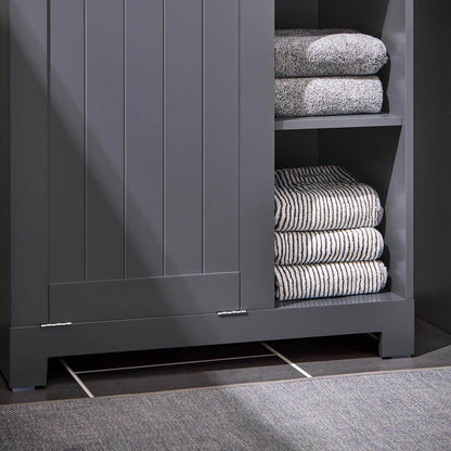 Wäscheschrank Mit Wäschesack | Wäschesammler | Wäschekorb | Dunkelgrau - Palo24