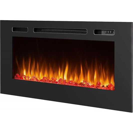 BALDERIA Fiamma 40" Elektrischer Einbaukamin, LED 3D-Flammeneffekt 2000W