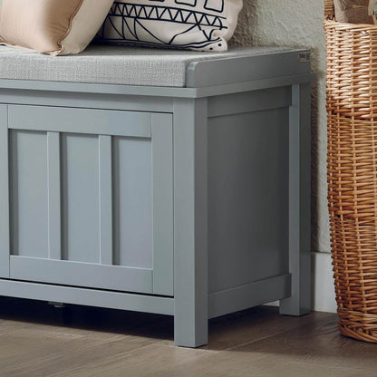 Sitzkommode | Schuhbank mit Sitzfläche | Sitzbank mit 1 Korb | Hellgrau - Palo24