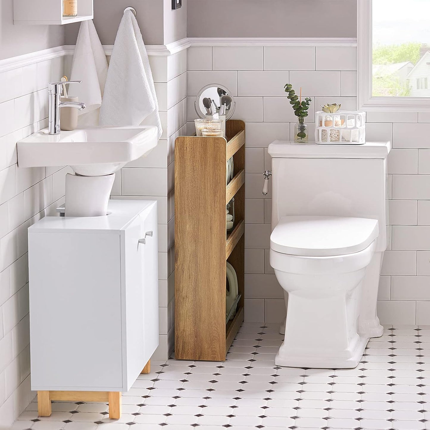 Nischenregal | Badrollwagen | Badezimmerregal | Küchenregal Vintage | NSR01-PF - Palo24